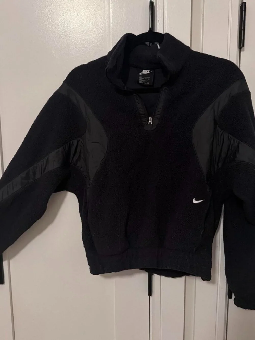 Black Nike fleece quarter zip sweatshirt